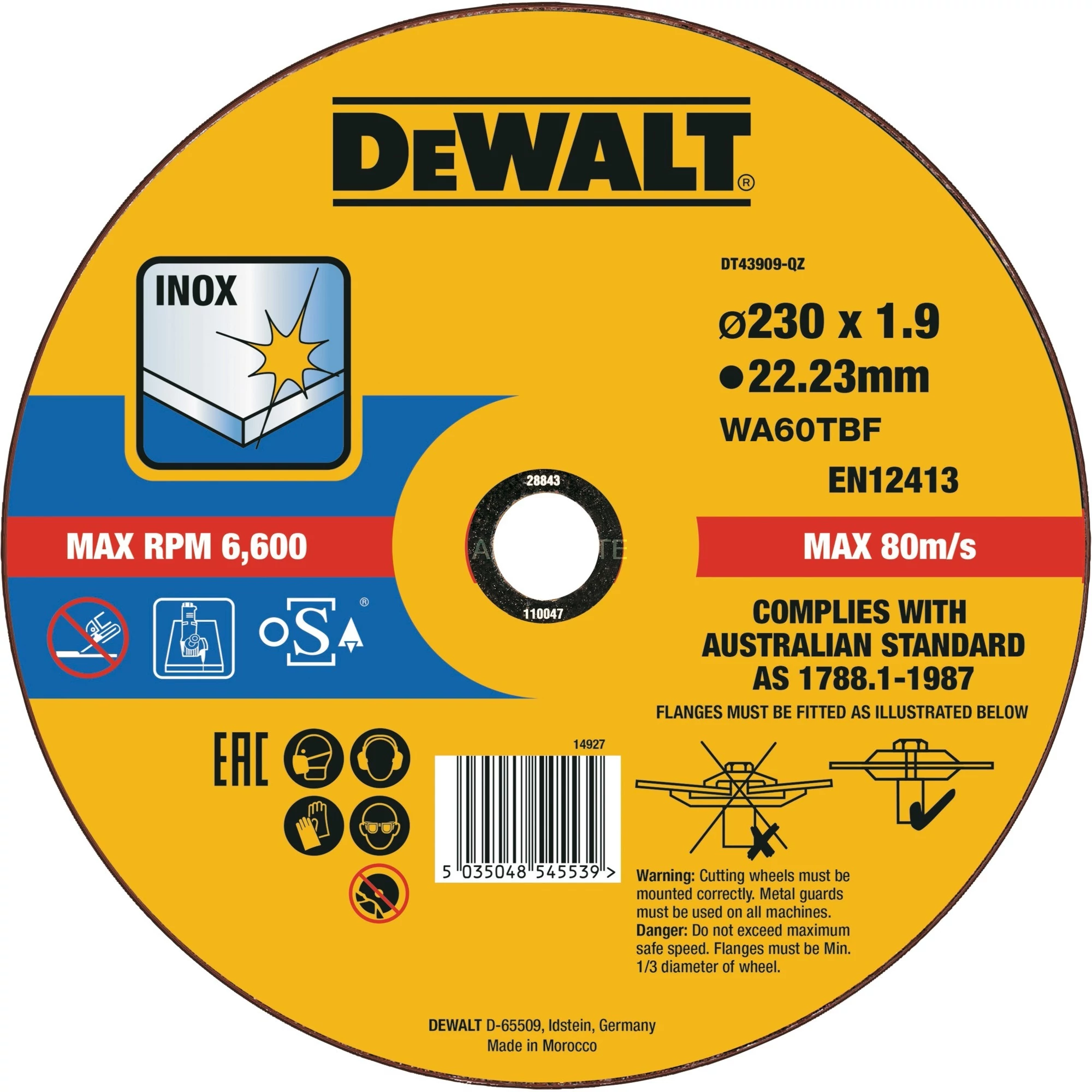 DeWALT Thin Cut 230x1.9mm Inox - Vágókorong | DT43909-QZ