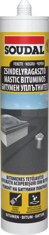 SOUDAL - 106650 - Zsindelyragasztó - fekete/280ml - Bitumen